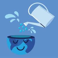 watering can and world vector