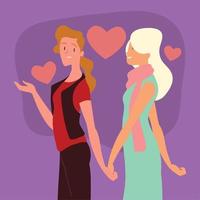 pareja de lesbianas enamoradas vector