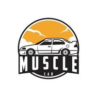 muscle car logo - vector car great for banners, templates, emblems, badges, clothes Pro Vector