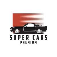 super car logo design Pro Vector