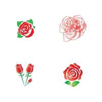 Beauty rose flower vector icon design template