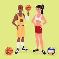 athletic characters sport vector