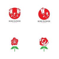 Beauty rose flower vector icon design template