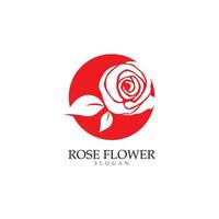 plantilla de diseño de icono de vector de flor rosa de belleza