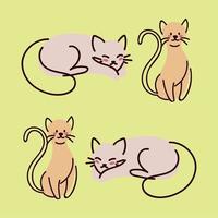 set of cats vector