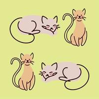 conjunto de gatos vector