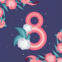 womens day eight floral vector