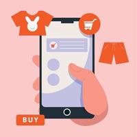 smartphone online shopping vector