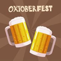 oktoberfest beers party vector