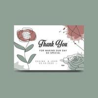 Thank you card design template. Luxury and elegant background. Vector illustration ready to print. Free Vector Template