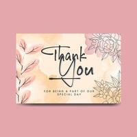 Thank you card design template. Luxury and elegant background. Vector illustration ready to print. Free Vector Template