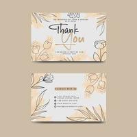 Thank you card design template. Luxury and elegant background. Vector illustration ready to print. Free Vector Template