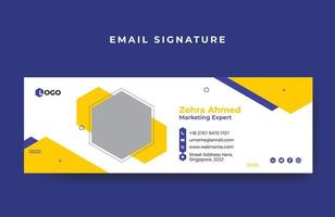 Email signature or email footer design template free Vector