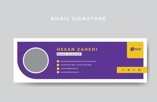 Email signature or email footer design template free Vector