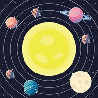 system solar planets vector