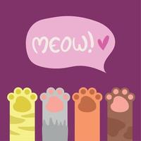 meow cats paw vector