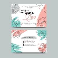 Thank you card design template. Luxury and elegant background. Vector illustration ready to print. Free Vector Template