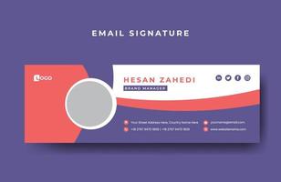 Email signature or email footer design template free Vector