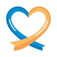 down syndrome heart ribbon vector