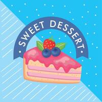 sweet dessert lettering vector