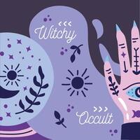 witchy and occult template vector