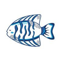 blue fish sealife sketch vector