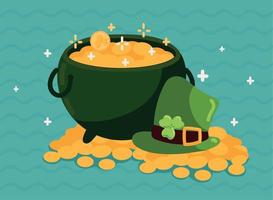 st patricks day cauldron vector