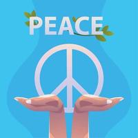 signo de paz y manos vector