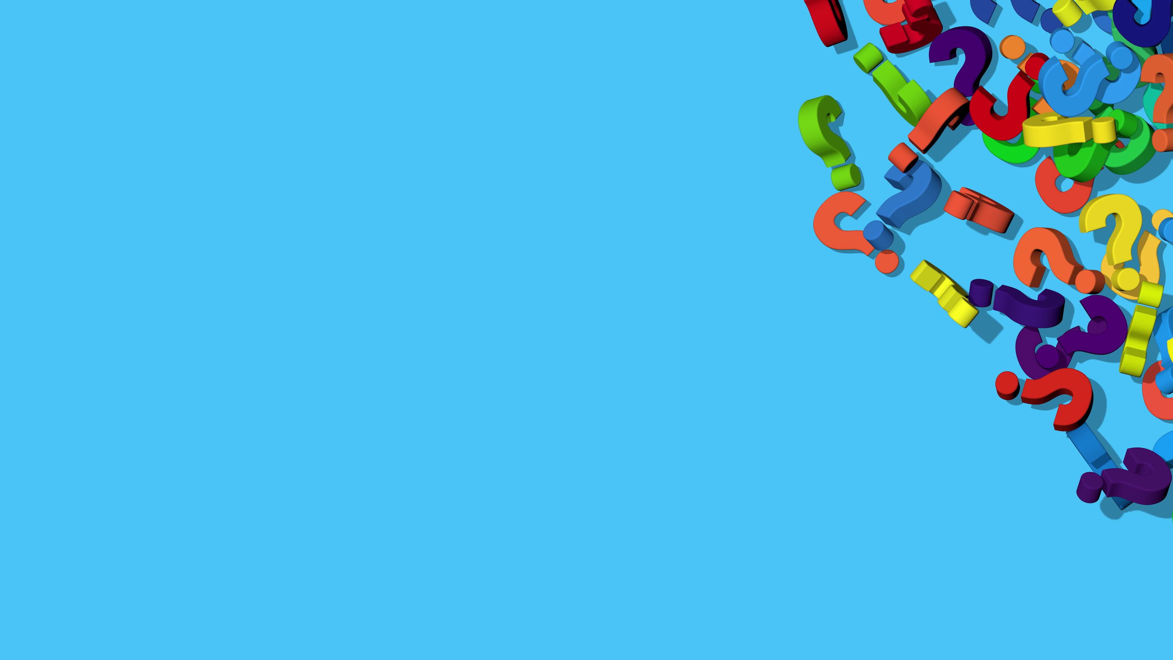 colorful-question-mark-falling-from-right-side-blank-area-on-left-for