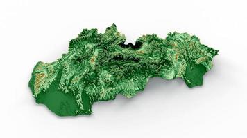 Slovakia Topographic Map 3d realistic map Color 3d illustration photo