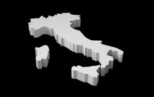 Italy 3D map Geography Cartography and topology Sea Black 3D illustration photo