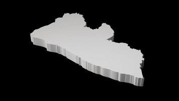 Liberia 3D map Geography Cartography and topology Sea Black surface 3D illustration photo