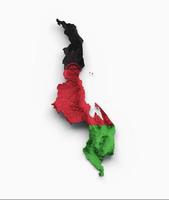 Malawi Map Flag Shaded relief Color Height map on white Background 3d illustration photo