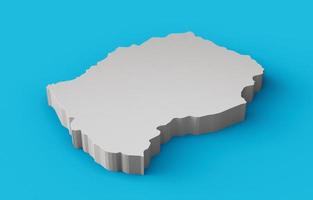 Lesotho 3D map Geography Cartography and topology Sea Blue surface 3D illustration photo