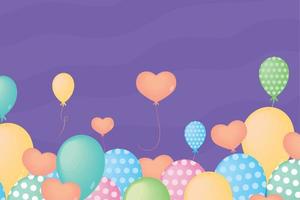 decorative balloons celebration vector