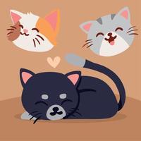 cute sleeping cats vector