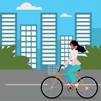 día mundial sin automóviles, mujer en bicicleta