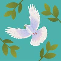 flying dove of peace vector