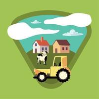 rural label, flat design vector