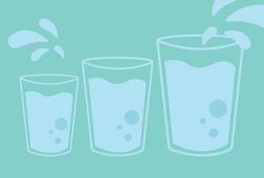 water glasses drink vector