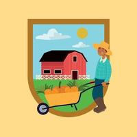 rural label, theme vector