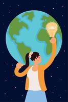 girl save the planet vector