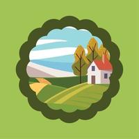 round rural label vector