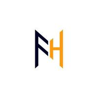 diseño creativo del logotipo de la letra fh con gráfico vectorial, logotipo simple y moderno de fh. vector