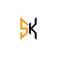 Diseño creativo del logotipo de la letra sk con gráfico vectorial, logotipo simple y moderno de sk. vector