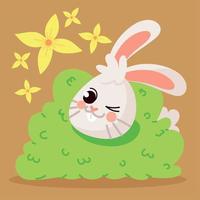 rabbit in bush vector