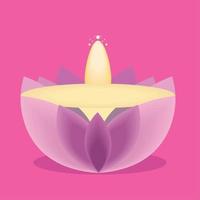 candle in lotus flower vector