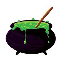 halloween cauldron with potion vector