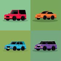 icon collection transport cars vector