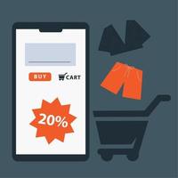 online purchase app vector